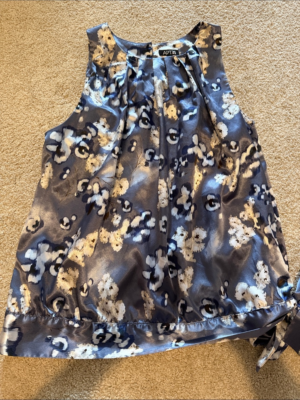 Apt. 9 Blue Floral Satin Skirt